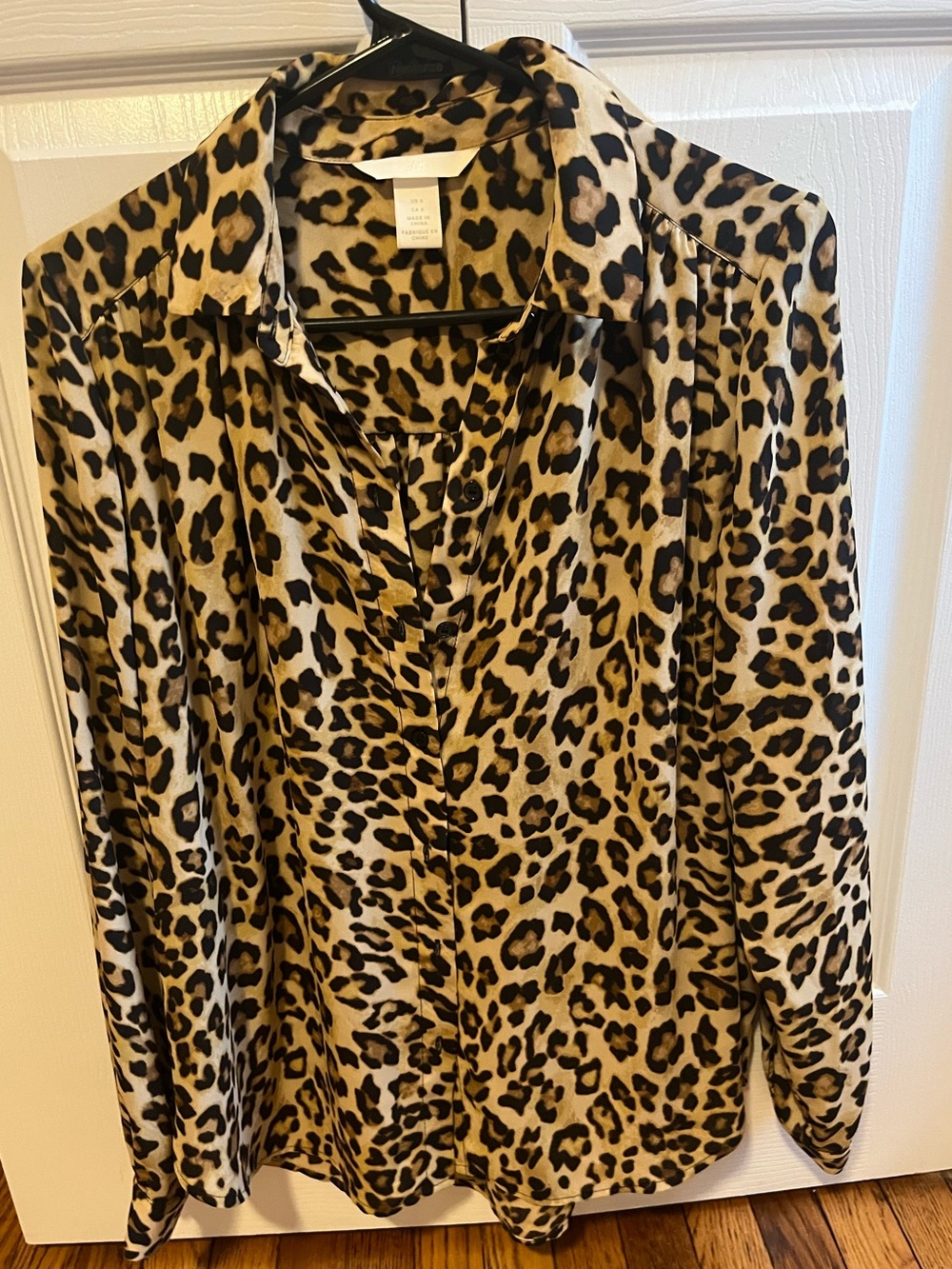 H&M Leopard Print Blouse in Tan and Black